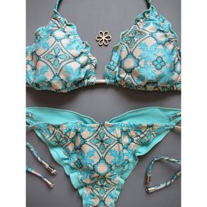 Cia Maritima Turquoise Casablanca Ruched Bikini